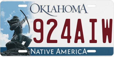 OK license plate 924AIW