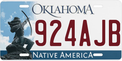 OK license plate 924AJB