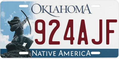 OK license plate 924AJF