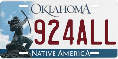 OK license plate 924ALL