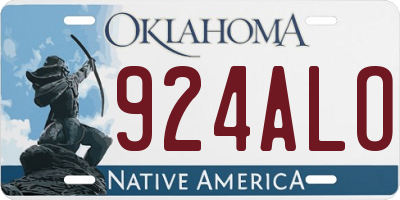 OK license plate 924ALO