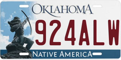 OK license plate 924ALW