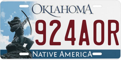 OK license plate 924AOR