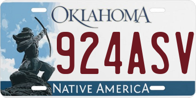 OK license plate 924ASV