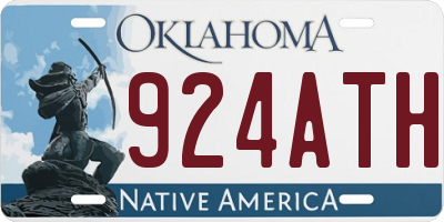 OK license plate 924ATH
