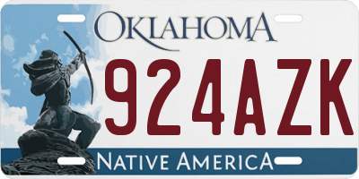 OK license plate 924AZK