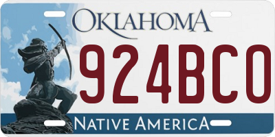 OK license plate 924BCO
