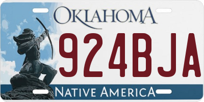 OK license plate 924BJA