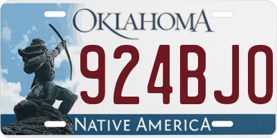 OK license plate 924BJO