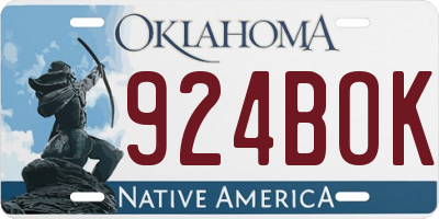 OK license plate 924BOK