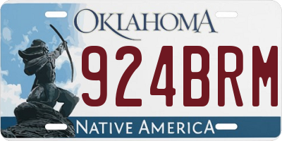 OK license plate 924BRM