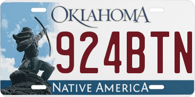 OK license plate 924BTN