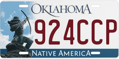 OK license plate 924CCP