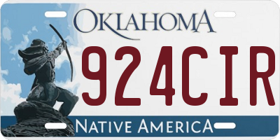 OK license plate 924CIR