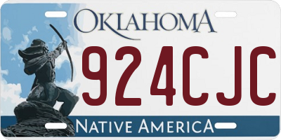 OK license plate 924CJC