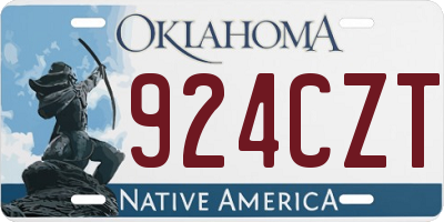 OK license plate 924CZT
