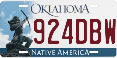 OK license plate 924DBW