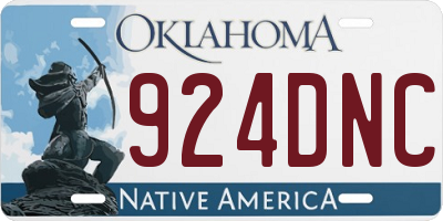 OK license plate 924DNC