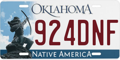 OK license plate 924DNF