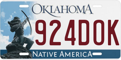 OK license plate 924DOK