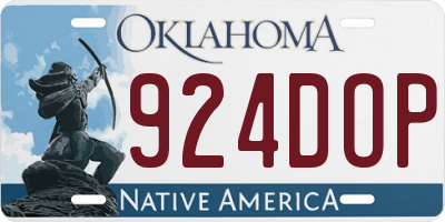 OK license plate 924DOP
