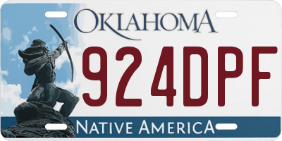 OK license plate 924DPF