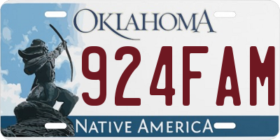 OK license plate 924FAM