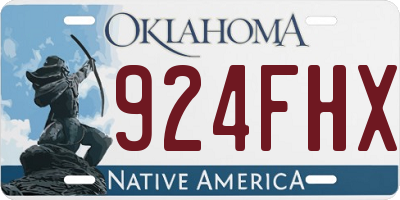 OK license plate 924FHX