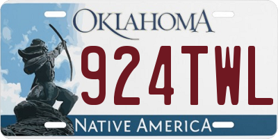 OK license plate 924TWL
