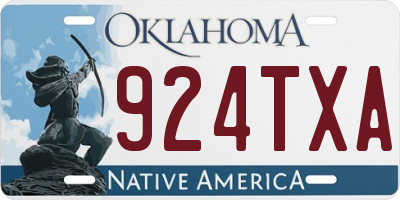 OK license plate 924TXA
