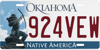OK license plate 924VEW