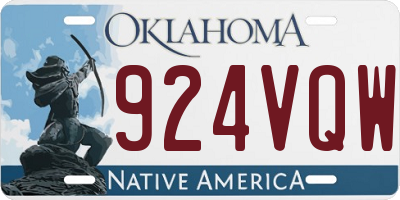OK license plate 924VQW