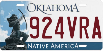 OK license plate 924VRA