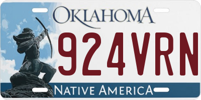 OK license plate 924VRN