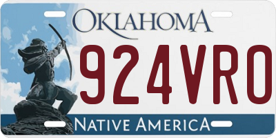 OK license plate 924VRO