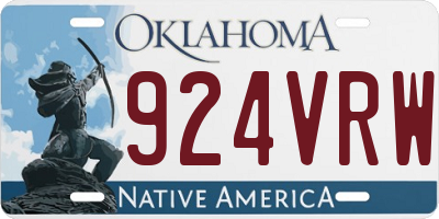 OK license plate 924VRW
