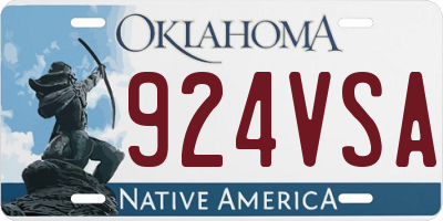 OK license plate 924VSA