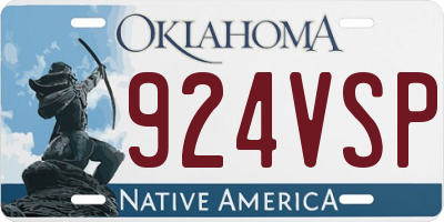 OK license plate 924VSP