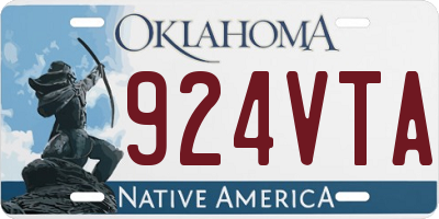 OK license plate 924VTA