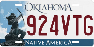 OK license plate 924VTG