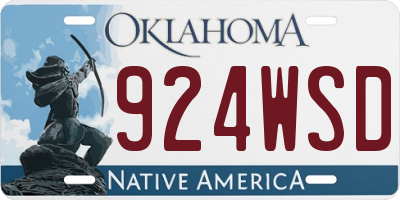 OK license plate 924WSD