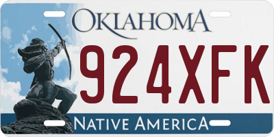 OK license plate 924XFK