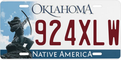 OK license plate 924XLW