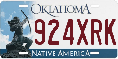 OK license plate 924XRK