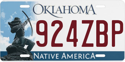 OK license plate 924ZBP