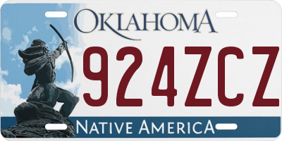 OK license plate 924ZCZ
