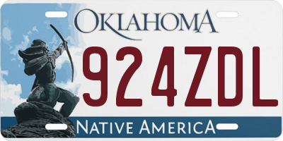 OK license plate 924ZDL
