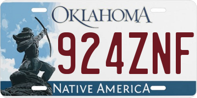 OK license plate 924ZNF