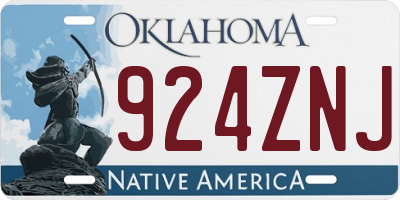 OK license plate 924ZNJ