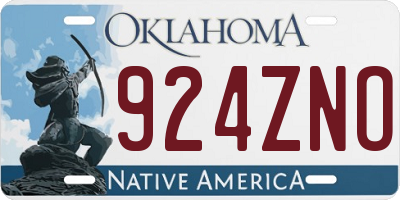 OK license plate 924ZNO